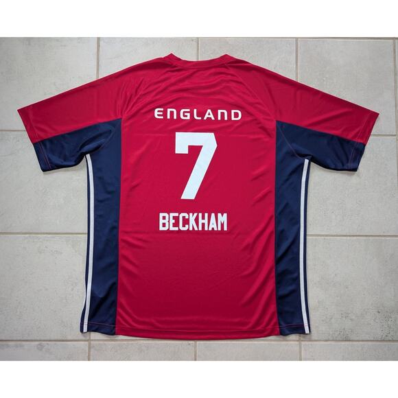 adidas Other - Adidas Men's XXL Vintage England Soccer Jersey Shirt #7 Beckham Red Blue